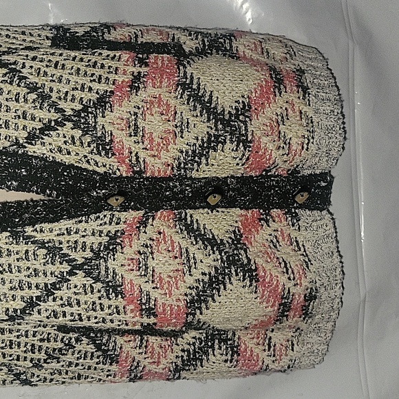 CAROL ANDERSON Duster Cardigan Open Front Knit Aztec Bohemian Sweater Coat Cream - Picture 3 of 6